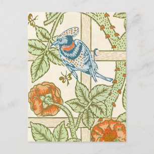 Carte Postale Morris' Trellis 1862 Fleur Vintage et Motif d'oise