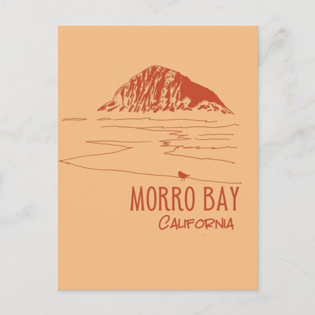 Carte Postale Morro Bay California Morro Rock Art (Devant)
