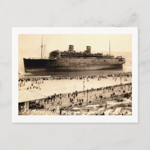 Carte Postale Morro Castle Ashore à Asbury Park, NJ Vintage