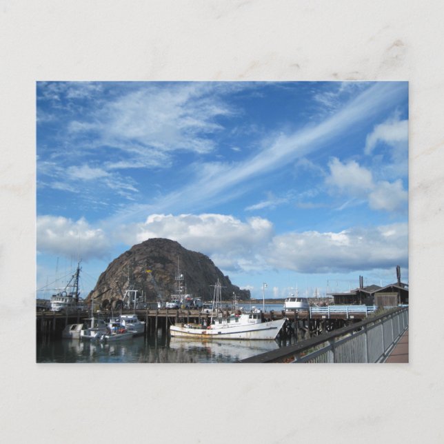 Carte Postale Morro Rock, Bateaux de Pêche et Embarcadero (Devant)