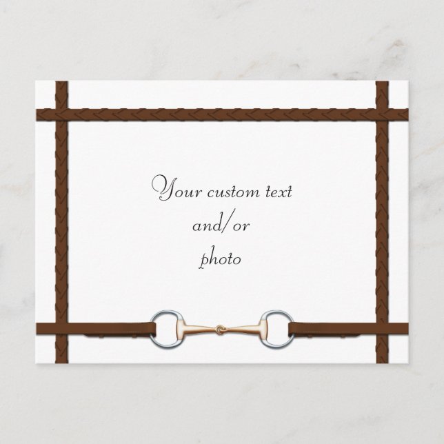 Carte Postale Mors Snaffle & Rênes Lacées Photo de Cheval Person (Devant)