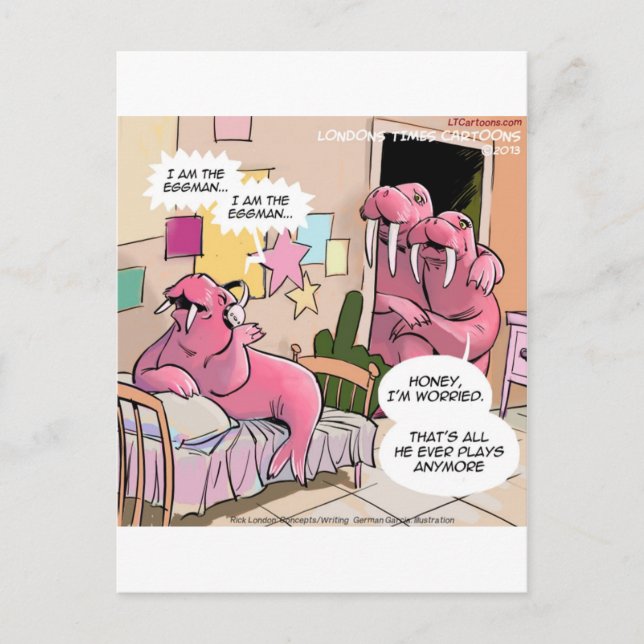 Carte Postale Morse chantant Parents inquiets Drôle (Devant)