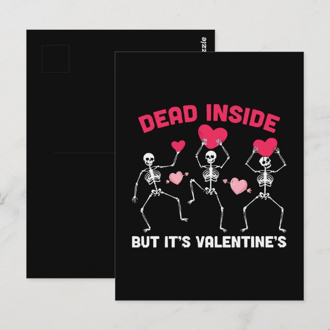 Carte Postale Mort à l'intérieur mais c'est la Saint-Valentin (Devant / Derrière)