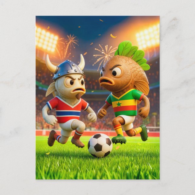 Carte Postale Morue norvégienne contre thieboudienne de poisson  (Devant)