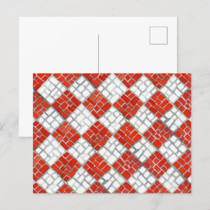 Carte postale MOSAIC DE VÉRIFICATION ROUGE