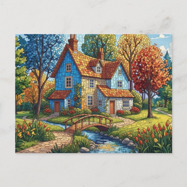 Carte Postale Mosaic House by the Stream Postcard (Devant)
