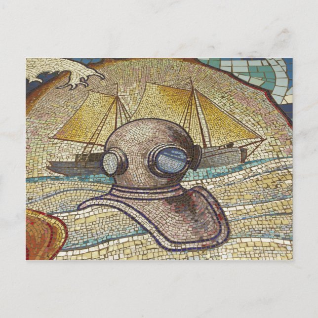 Carte Postale Mosaic of old divers helmet (Devant)