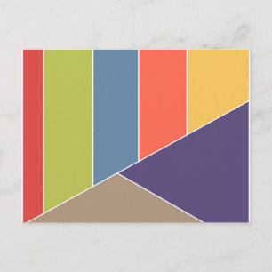 Carte Postale MOSAIC rayures triangles couleur I + vos idées