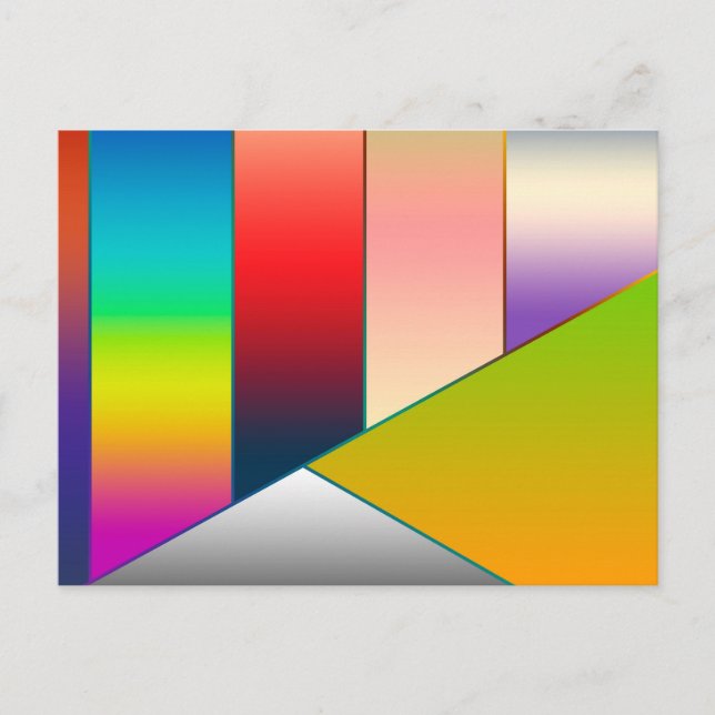 Carte Postale MOSAIC rayures triangles couleur II + vos idées (Devant)