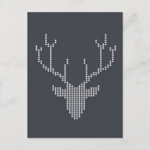 Carte Postale mosaïque d'art géométrique d'animal de cerf