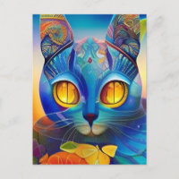 Mosaïque de chat bleu coloré abstrait chaton voix