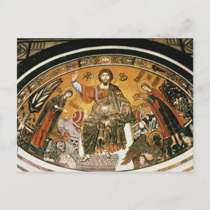 Carte Postale Mosaïque de Jésus-Christ avec la Vierge