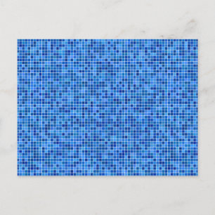 Carte Postale Mosaïque de pixel bleu