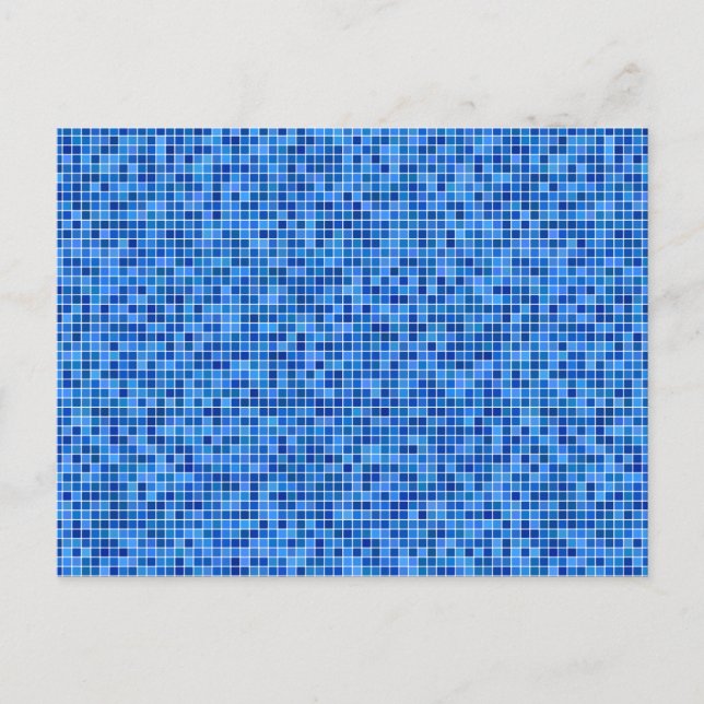 Carte Postale Mosaïque de pixel bleu (Devant)