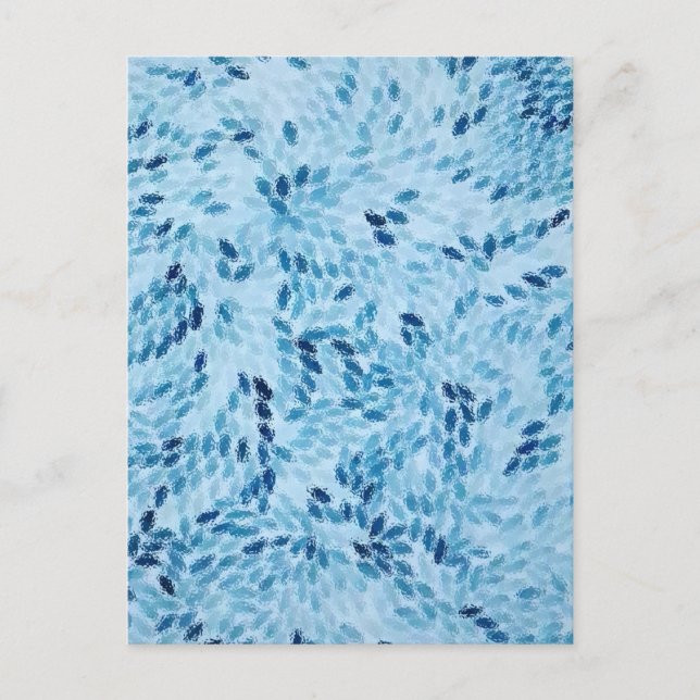 Carte Postale Mosaïque de verre bleu abstrait (Devant)