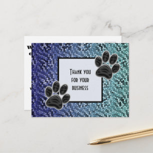 Carte Postale Mosaïque d'empreintes de pattes Merci pour votre e