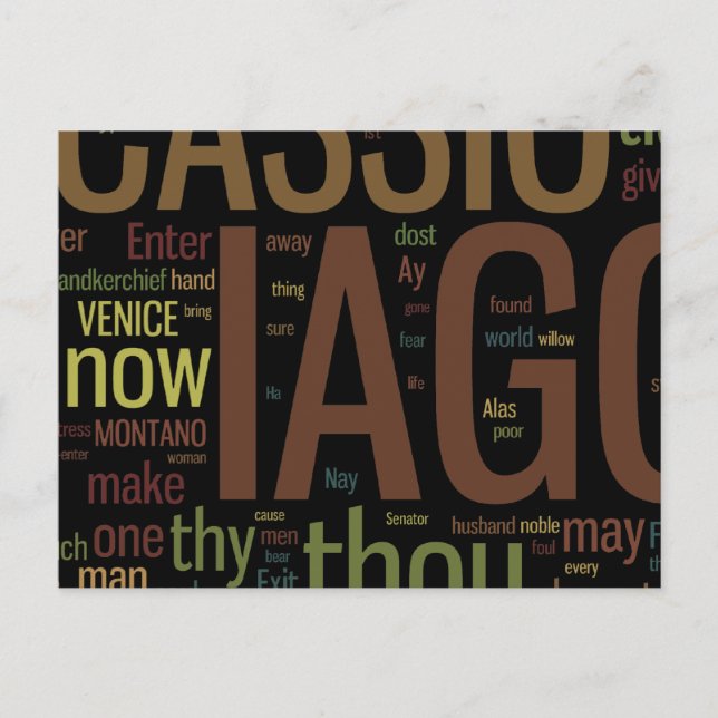 Carte Postale Mosaïque du mot Othello (Devant)