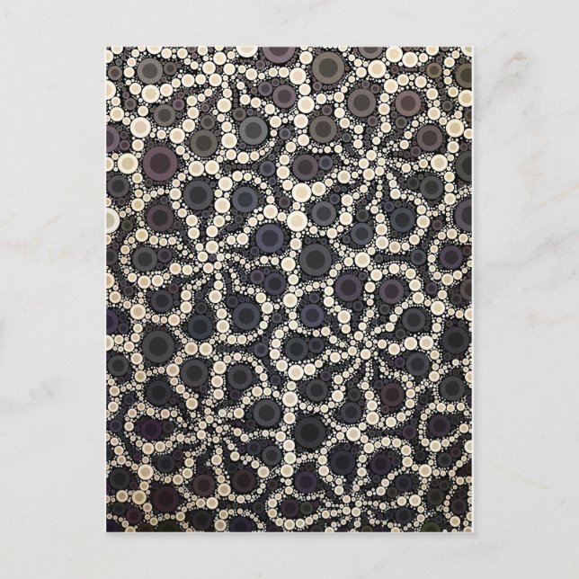 Carte Postale Mosaïque Pétales Fleur Noir Tan Brown (Devant)