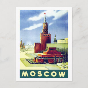 Carte Postale Moscou, carré rouge, Russie, vintage, Voyage URSS