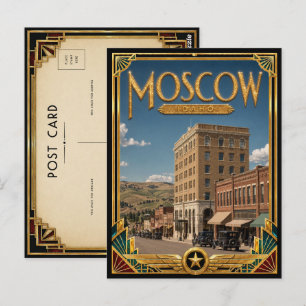 Carte Postale Moscou Idaho Art Déco Vintage Âge d'Or