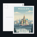 Carte Postale Moscou Russie célèbre Vintage voyage Place<br><div class="desc">Moscou Russie Vintage Lieu de voyage célèbre</div>