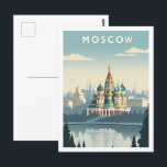Carte Postale Moscou Russie célèbre Vintage voyage Place<br><div class="desc">Moscou Russie Vintage Lieu de voyage célèbre</div>