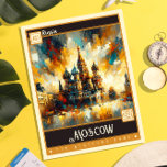 Carte Postale Moscou, Russie | Peinture Vintage<br><div class="desc">Plongez dans le charme intemporel de Moscou avec notre carte postale Vintage captivante. Cette oeuvre d'art exquise vous transporte au coeur de la capitale emblématique de la Russie, en capturant son essence dans un style de peinture vintage époustouflant. Chaque coup de pinceau est un témoignage de l'habileté de l'artiste, créant...</div>