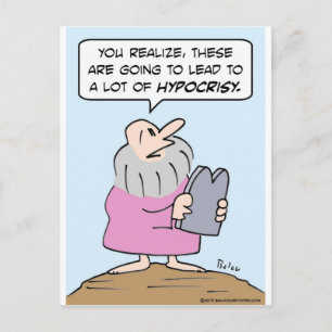 Carte Postale moses commandements hypocrisie