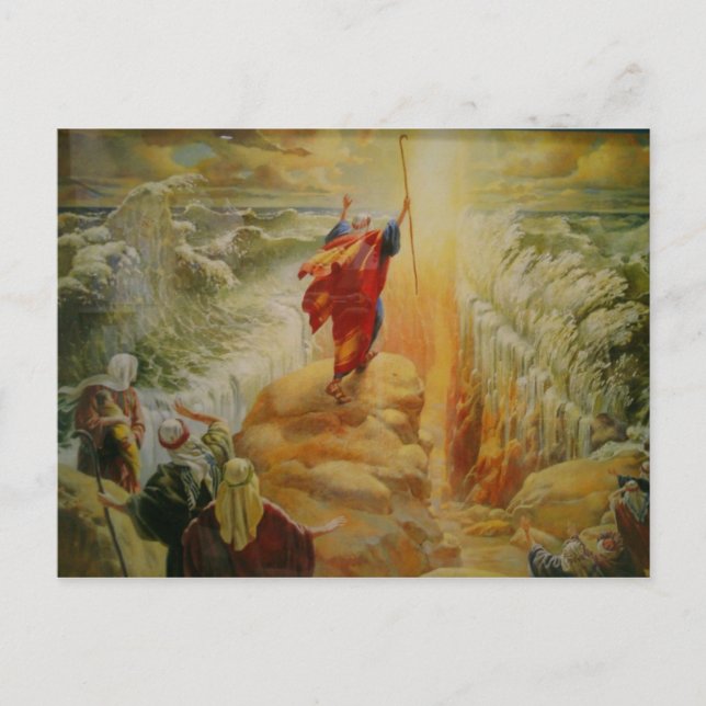 Carte Postale Moses parting the red sea post card. (Devant)