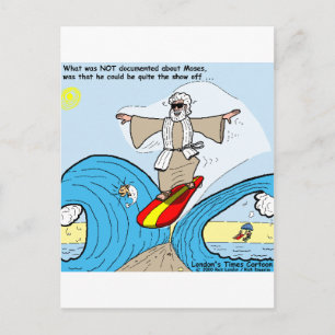 Carte Postale Moses Surfs Drôles de T-shirts de Dessins Animés C