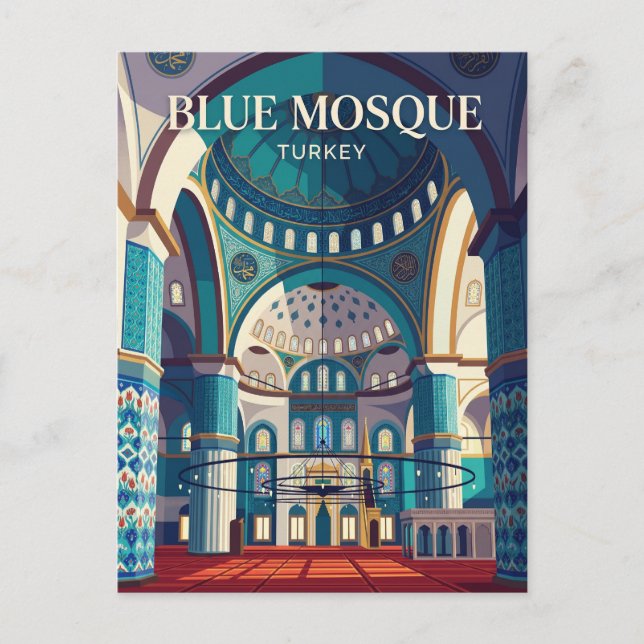 Carte Postale Mosquée Bleue Turquie (Devant)