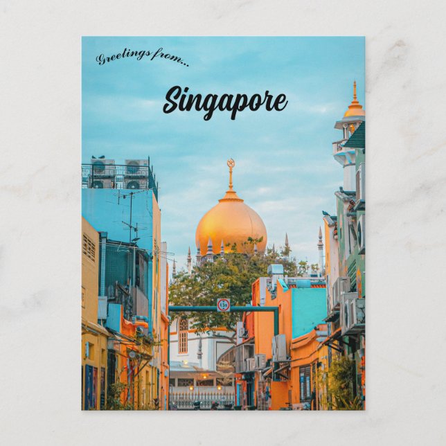 Carte Postale Mosquée d'Arab Street Singapour (Devant)