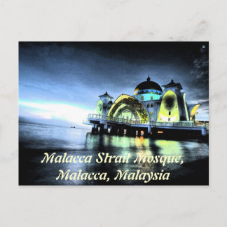Carte Postale Mosquée du détroit de Malacca, Malacca, Malaisie