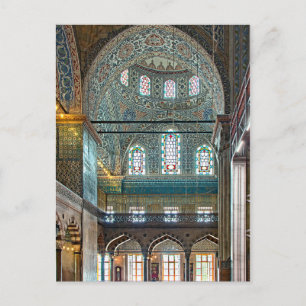 Carte Postale Mosquée du Sultan Ahmed. Design d'intérieur.
