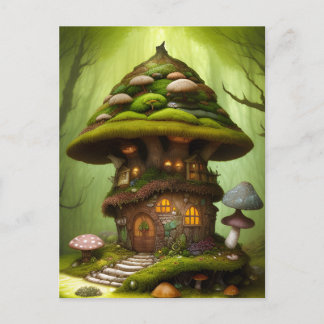Carte Postale Mossy Mushroom Fairy House