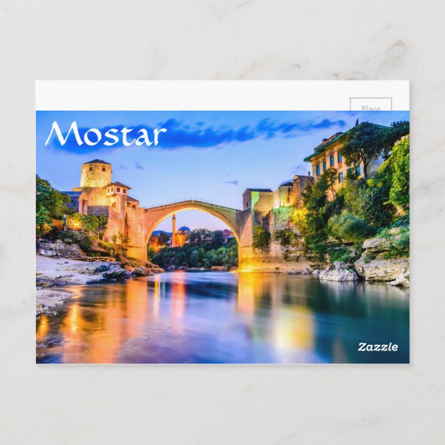 Carte Postale Mostar, Bosnie-Herzégovine (Dos)
