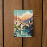 Carte Postale Mostar Bosnie-Herzégovine Vintage voyage rétro<br><div class="desc">Belle carte postale montrant le paysage extraordinaire de Mostar en Bosnie-Herzégovine. Grand souvenir et cadeau de voyage pour chaque touriste.</div>