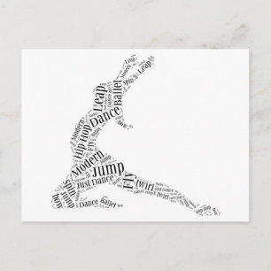 Carte Postale Mot de danse Cloud noir et blanc