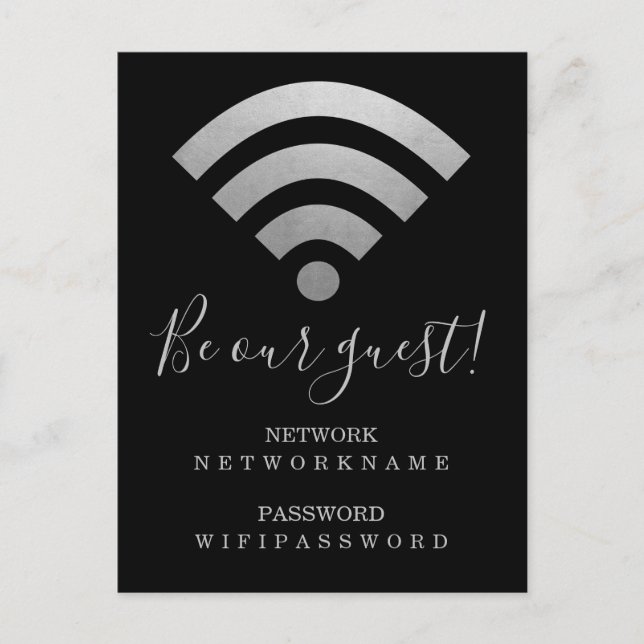Carte Postale Mot de passe Wifi et réseau personnalisé (Devant)