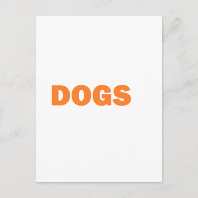Carte Postale Mot DOGS en jaune (Devant)