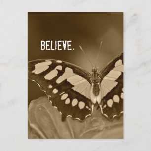 Carte Postale Mot inspirant : Croyez avec le papillon