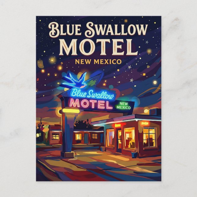 Carte Postale Motel Blue Swallow USA (Devant)