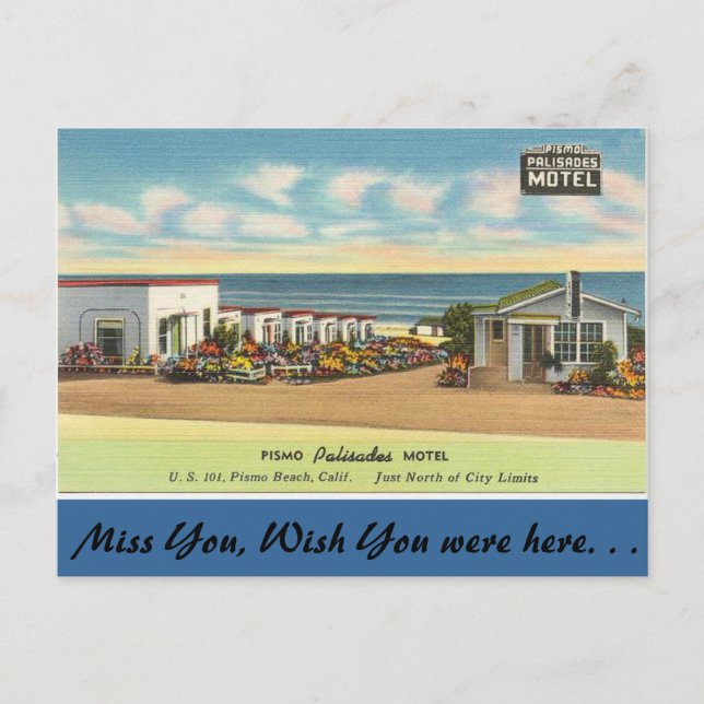 Carte Postale Motel California, Pismo Palisades (Devant)