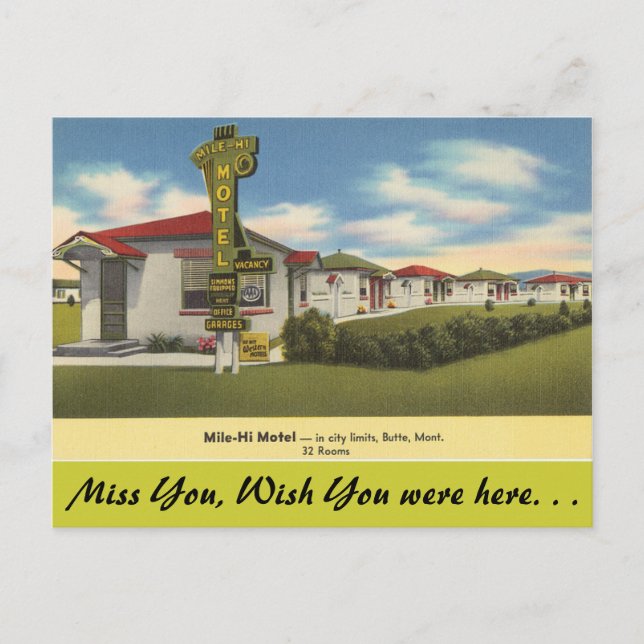 Carte Postale Motel Montana, Mile-Hi, Butte (Devant)