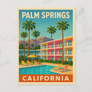 Carte Postale Motel Retro Vintage voyage Palm Springs California