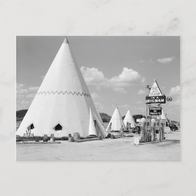 Carte Postale Motel Wigwam, 1940 (Devant)