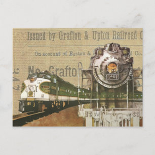 Carte Postale Moteur à vapeur Locomotive Train vintage