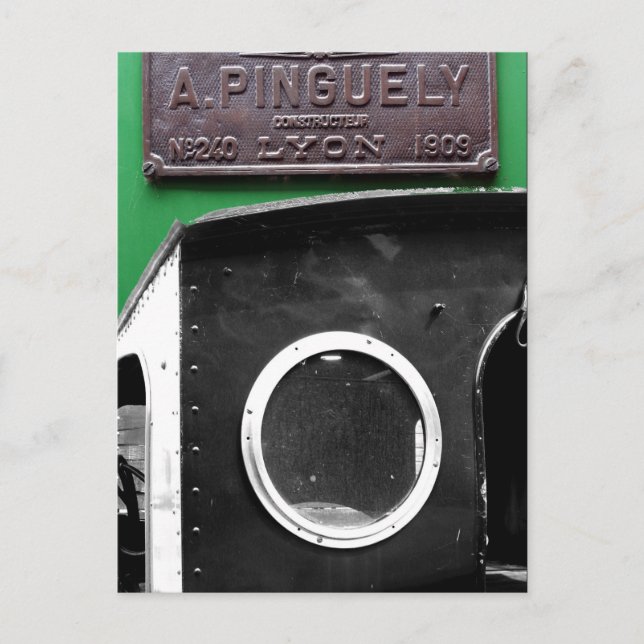 Carte postale Moteur à vapeur Plaque Vintage 1909 (Devant)