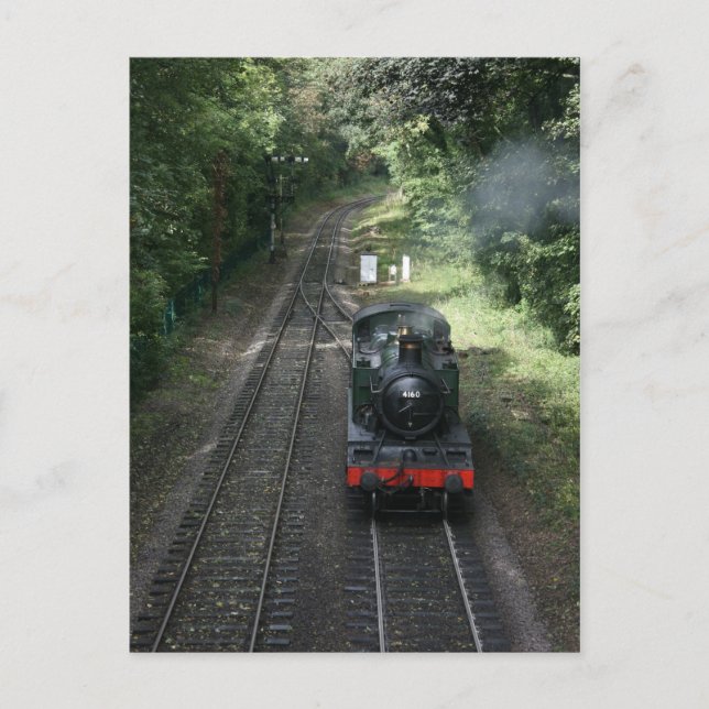 Carte Postale Moteur approchant de la station Bishops Lydeard (Devant)