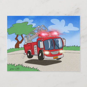 Carte Postale Moteur de feu de dessin